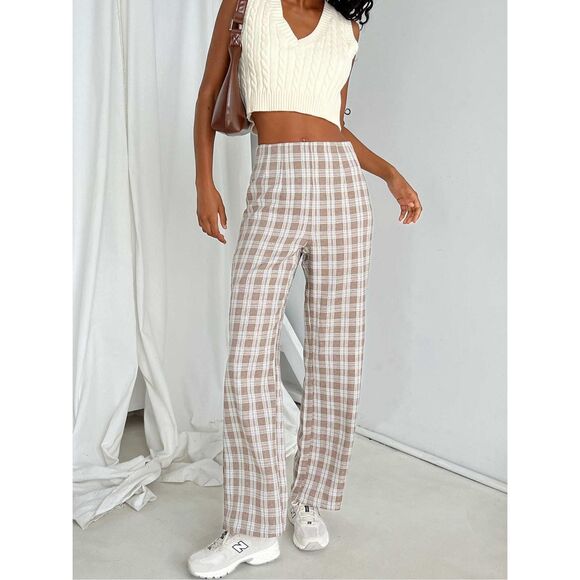 Princess Polly Caronia Checker Pants Size 2 - Picture 1 of 10